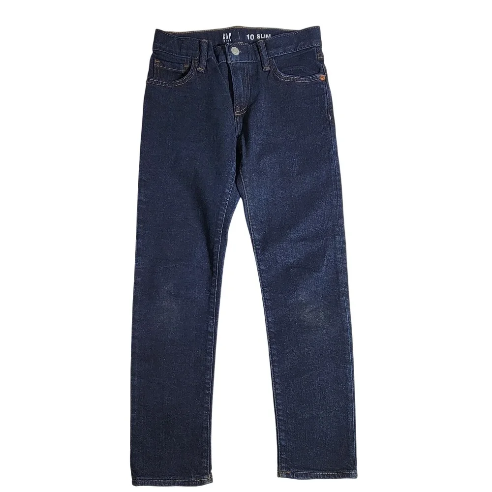 Gap Kids Boys Slim Fit Jeans Dark Wash Denim Size 10 Slim Indigo Pants